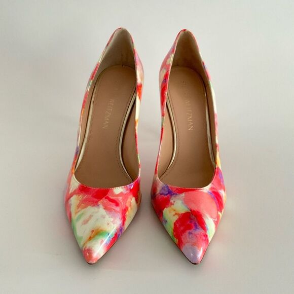 New Stuart Weitzman Heist Rossun Elegant Patent Leather Point-toe Stiletto 8.5 - Picture 4 of 12